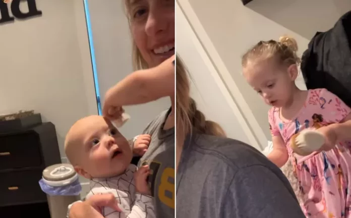 “Latest Hair Stylist In Town ” Brittany Mahomes Shares Sweet Photos of Daughter Sterling Brushing and Plaiting Mom and Baby Brother Bronze’s Hair