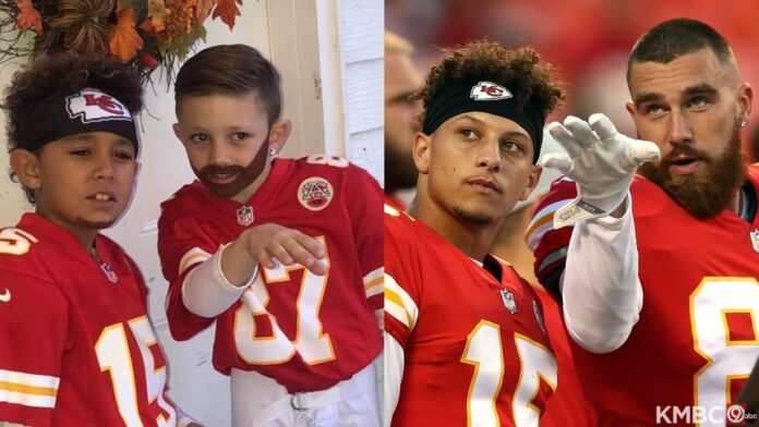 Boys' who nailed Halloween in Patrick Mahomes and Travis Kelce costume sent amazing surprise but Their hair is so real