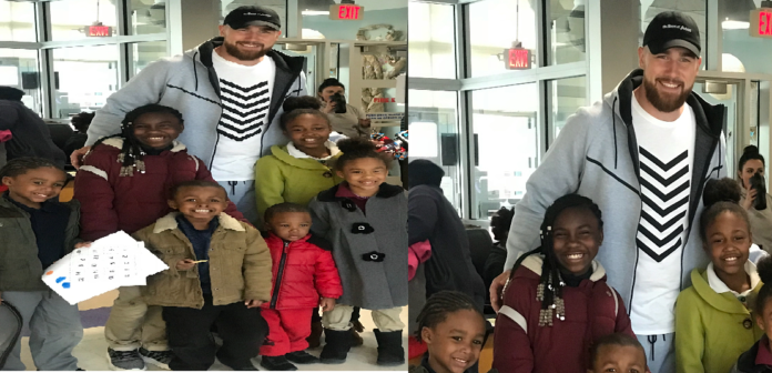 Travis Kelce visits Children’s Hospital in Los Angeles where lover Taylor was born donating $2.1m with food items and he is bringing back music festival in Kansas City with Lil Wayne
