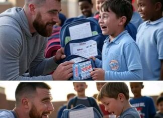 Just in: Great news on how Travis Kelce secretly changed a Life of a 9years old boy by gave away of 5,000 backpacks to underprivilege.. Just in: Great news on how Travis Kelce secretly changed a Life of a 9years old boy by gave away of 5,000 backpacks to underprivilege..