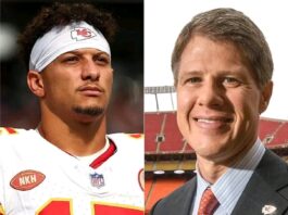 JUST IN: Travis Kelce Breaks Down in Floods of Tears as He Announces Shocking Retirement — The 36-minute press conference quickly turned from routine to unforgettable as Kelce struggled to hold back tears while reflecting on a legendary 12-season career. Patrick Mahomes watched in stunned silence as Kelce wiped his face repeatedly. But the moment that has fans talking was Travis Kelce’s Emotional message to Patrick Mahomes on his way out…SEE THE MESSAGE