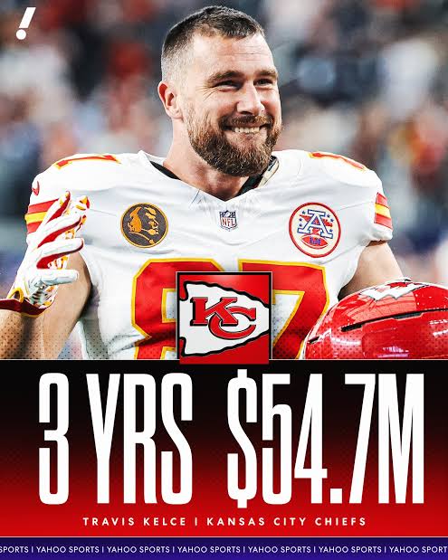 News update : Kansas city chiefs Travis Kelce tight end agrees three years $54.7 million contract extension...